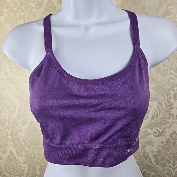 Skechers Size Large Purple Sports Bra Pull On Style Racerback Adjustable Straps - Picture 1 of 9